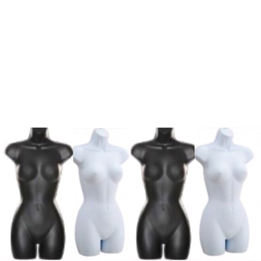 Sale / mannequin torso 2 black 2 white all 4 attached to hanger’s.